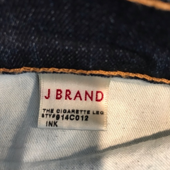 J Brand Jeans Cigarette Leg Ink Dark Wash Sz 28 - Picture 4 of 5